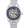 Bulova Classic Surveyor Stainless Steel Blue Skeleton Dial Automatic 96A292 100M Mens Watch