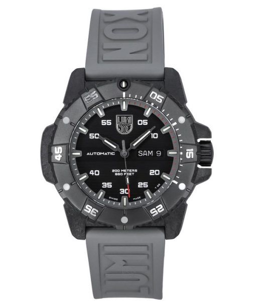 Luminox Master Carbon SEAL Grey Rubber Strap Black Dial Swiss Automatic Divers XS.3862 200M Mens Watch