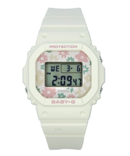 Casio Baby-G Retro Flower Field Digital White Resin Strap Quartz BGD-565RP-7 100M Womens Watch